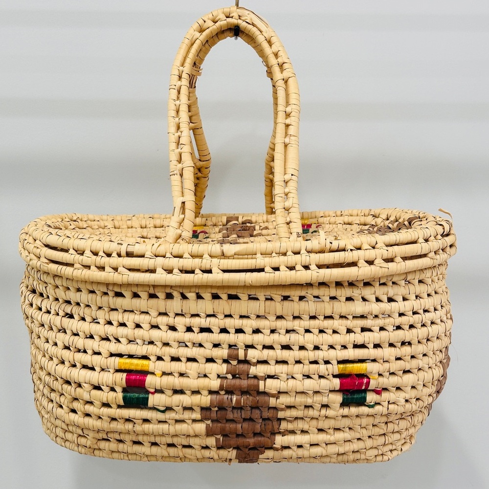Large Rattan Picnic Basket With Removable Top